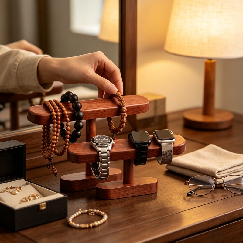 Jewelry And Watches Exhibition - Expositor de madera de nogal para