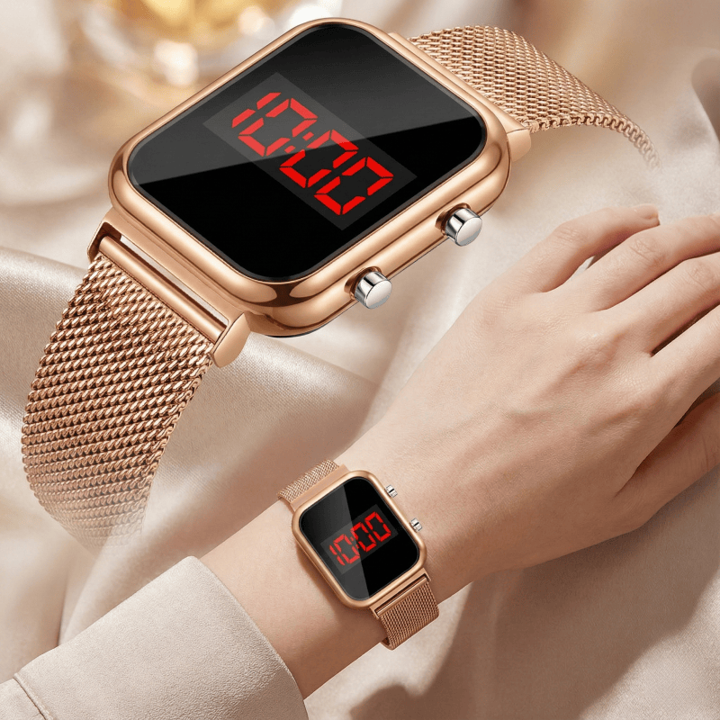 Jewelry Style Watches - Relojes digitales LED rectangulares con hebilla