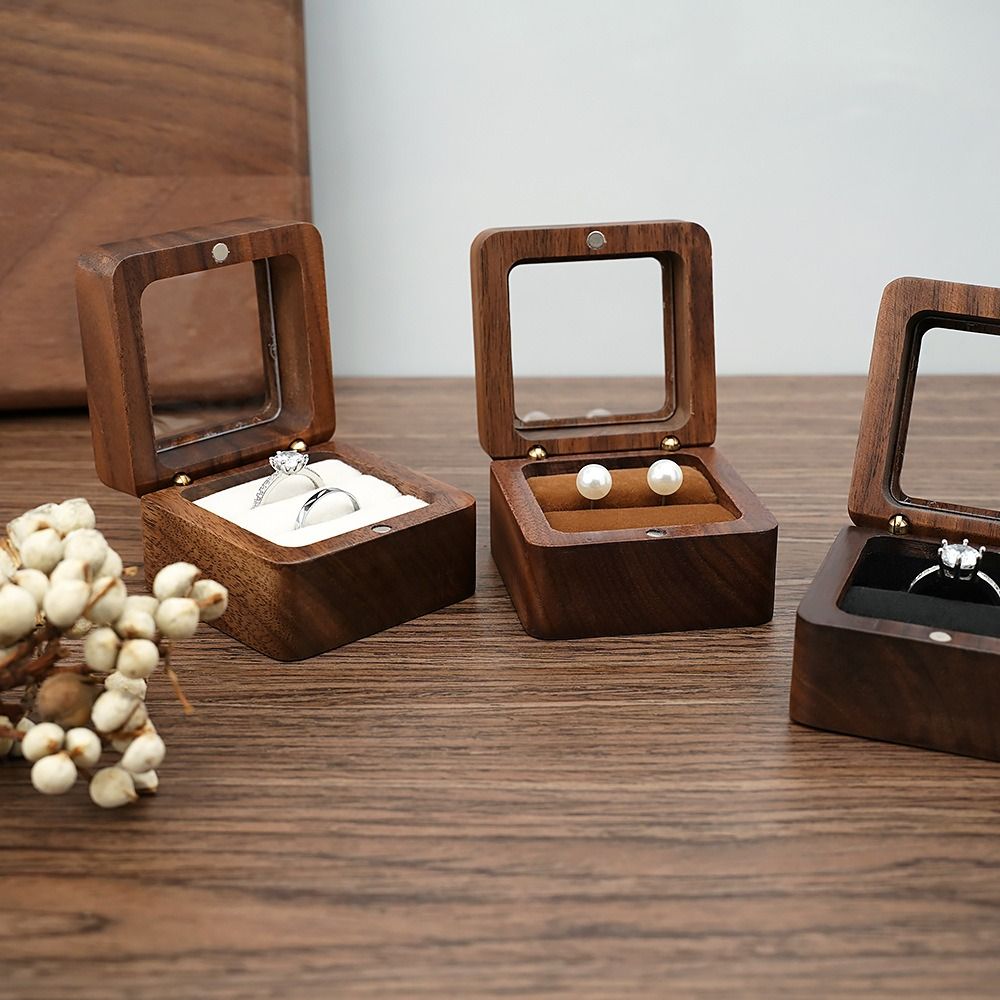 Couple Ring Set - Joyero de madera para parejas, caja
