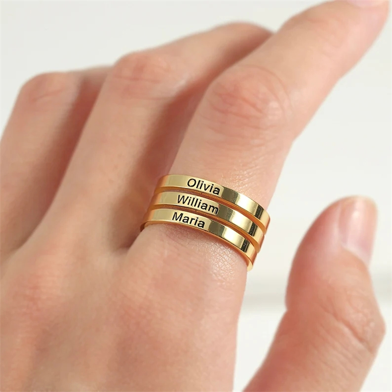 Couple Ring Set - Anillo de acero inoxidable personalizado para