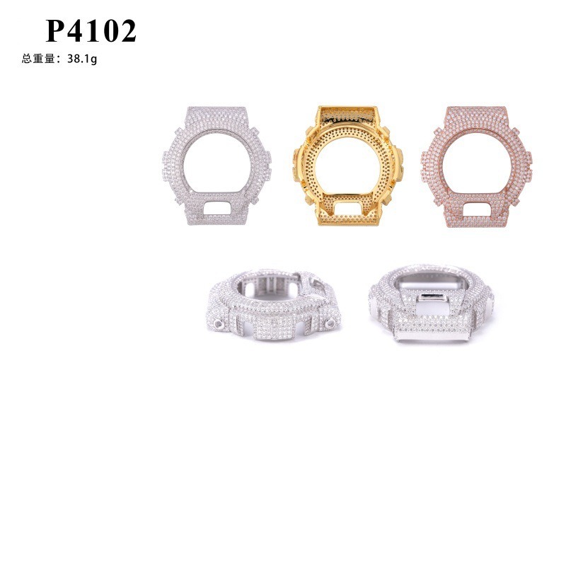 Caja de Reloj Hip Hop con Pedr - Jewelry Watches Silver reseña y precio